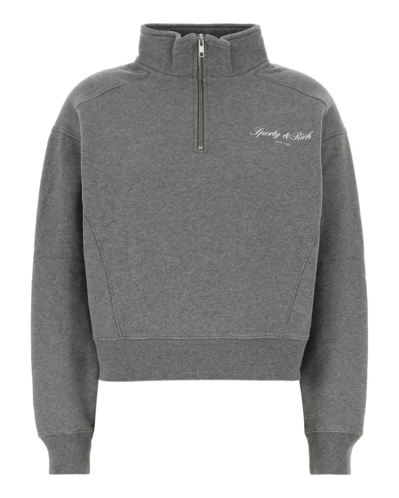 SPORTY & RICH Sweatshirt mit Reißverschluss - Grau Grau