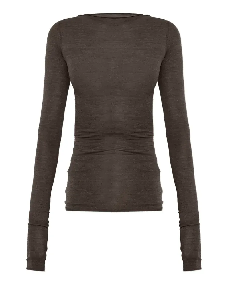 Rick Owens LS T sheer long-sleeved T-shirt - Grau Grau