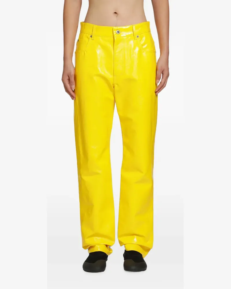 Loewe Straight-Leg-Hose mit Glanzoptik - Gelb Gelb