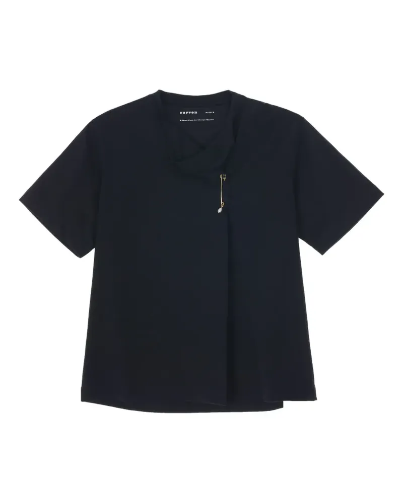 Carven T-Shirt mit Sicherheitsnadel - Schwarz Schwarz