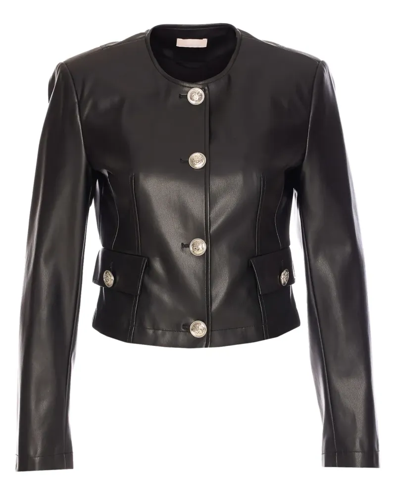 Liu Jo Cropped-Jacke mit Rundhalsausschnitt - Schwarz Schwarz