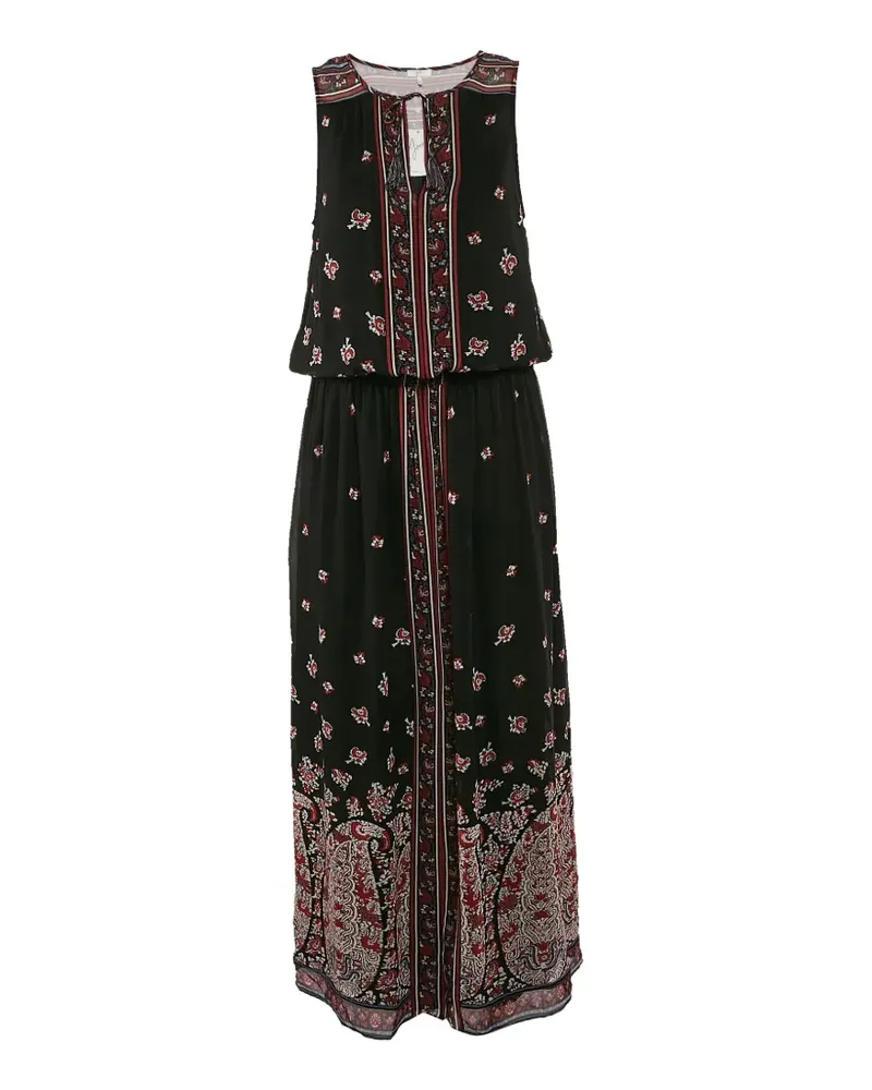 Joie Maxikleid aus Seide mit Print - Schwarz Schwarz