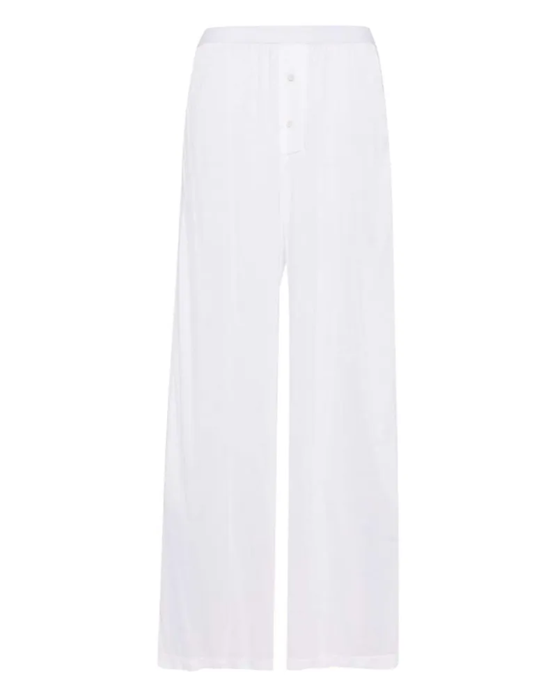 Kiki De Montparnasse Intime Boxer Wide-Leg-Hose - Weiß Weiß