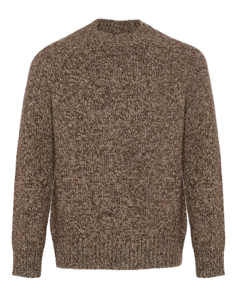 Yves Salomon Rundhals-Pullover in Dickstrick - Braun Braun