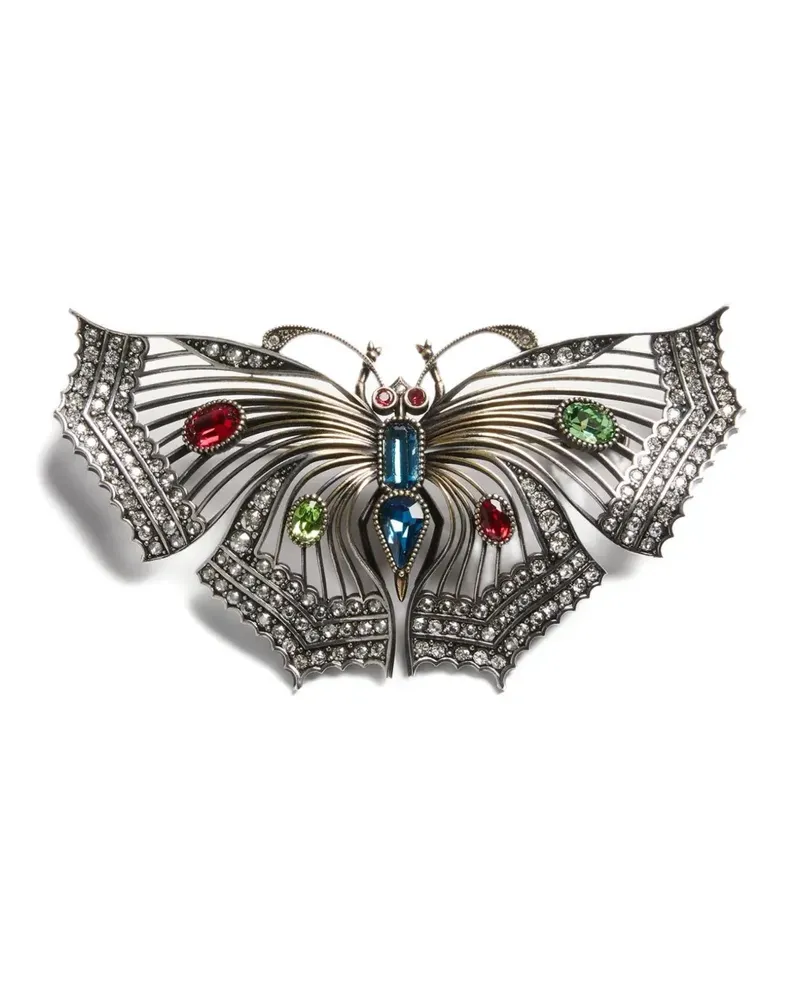 Valentino Garavani Vouloirvoler-Brosche aus Metall und Kristallen - Silber Silber