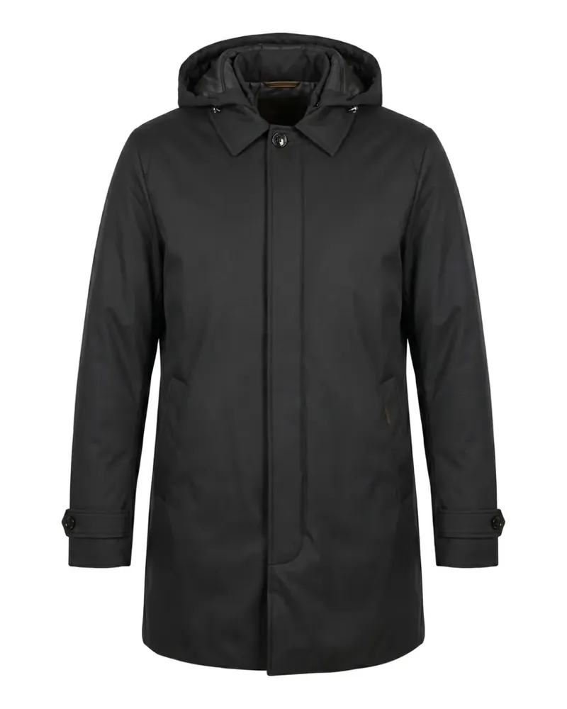 MOORER hooded button-up coat - Schwarz Schwarz