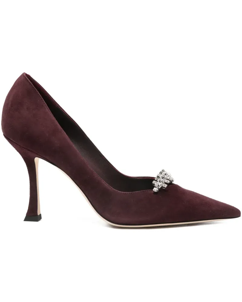 Jimmy Choo Spitze Pumps mit Kristallen 90mm - Rot Rot