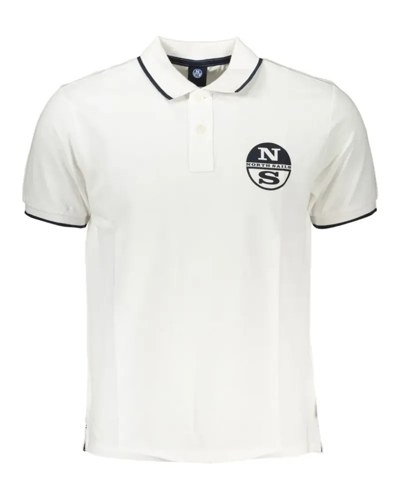 North Sails logo-print contrast-trim polo shirt - Weiß Weiß