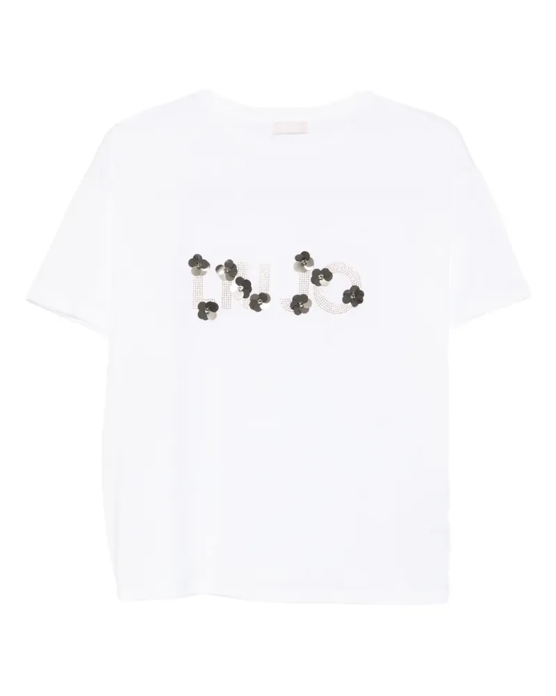 Liu Jo T-Shirt mit Blumenverzierung - Weiß Weiß