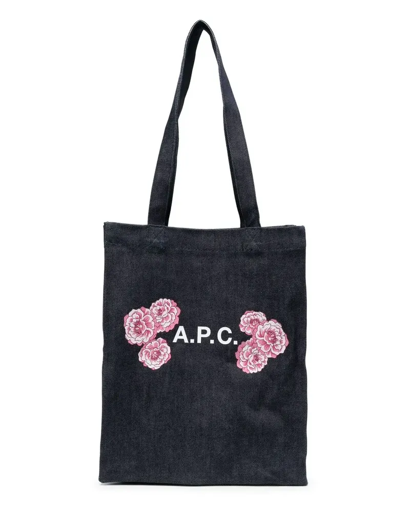 A.P.C. Shopper mit Blumen-Print - Blau Blau