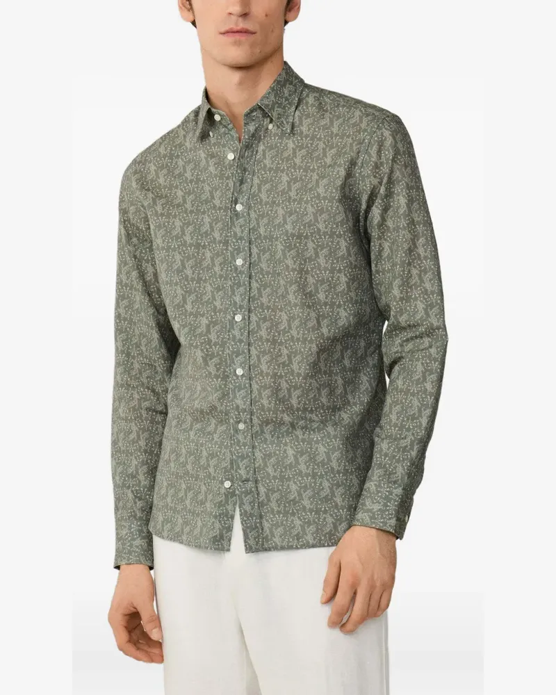 Hackett Kent Hemd mit Tiger-Print - Grün Grün