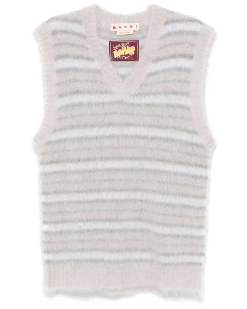 Marni Gestreifter Pullunder - Grau Grau