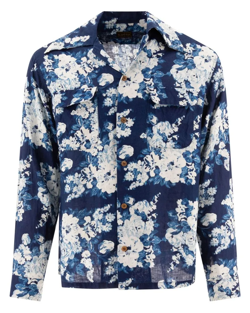 KAPITAL Hemd mit Blumen-Print - Blau Blau