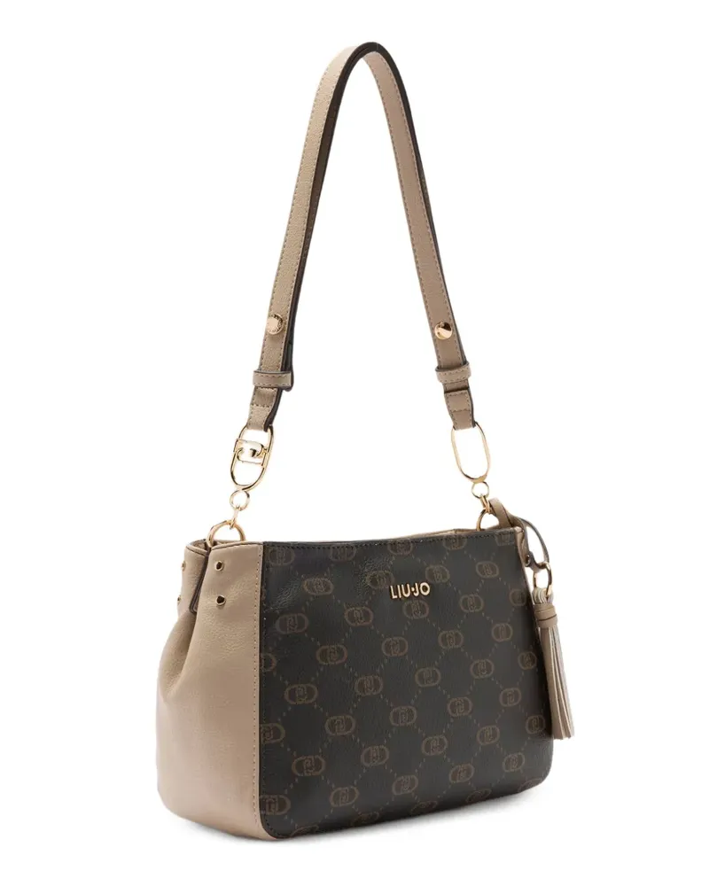 Liu Jo Mittelgroße Schultertasche mit Monogramm - Braun Braun