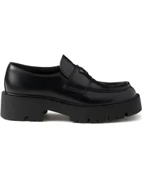 Prada Loafer aus gebürstetem Leder Schwarz