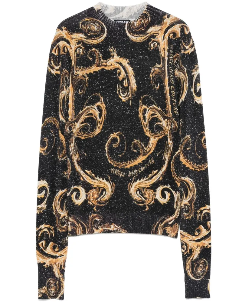Versace Jeans Pullover mit Chromo Couture-Print - Schwarz Schwarz