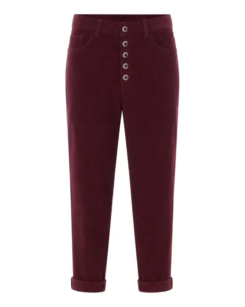 Dondup Cordhose mit Knopfleiste - Rot Rot
