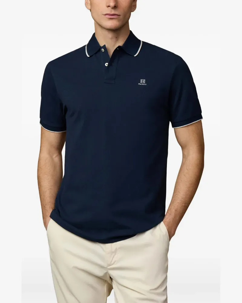 Hackett Heritage Poloshirt mit Spitze - Blau Blau