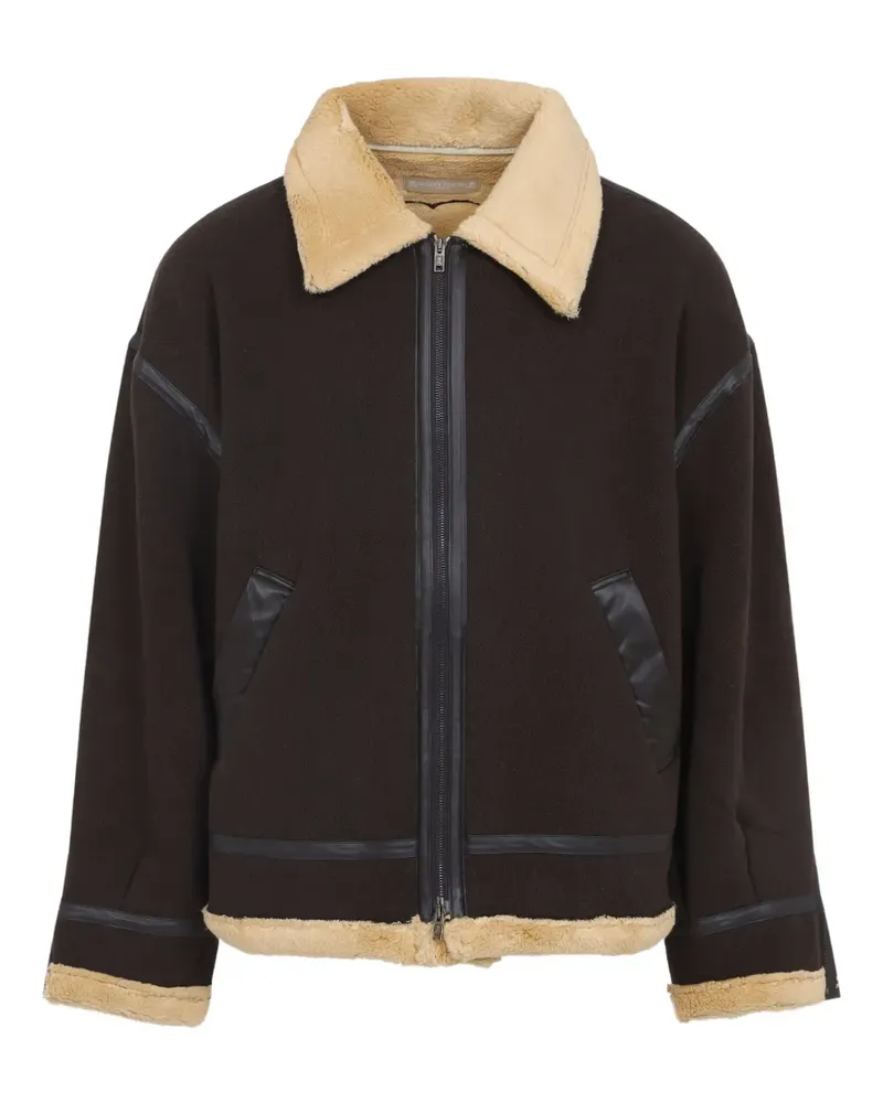 Mastermind World Fleecejacke mit Totenkopf - Braun Braun