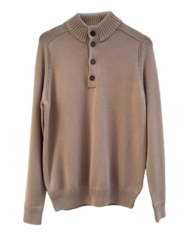 Diktat button-up funnel-neck sweater - Braun Braun