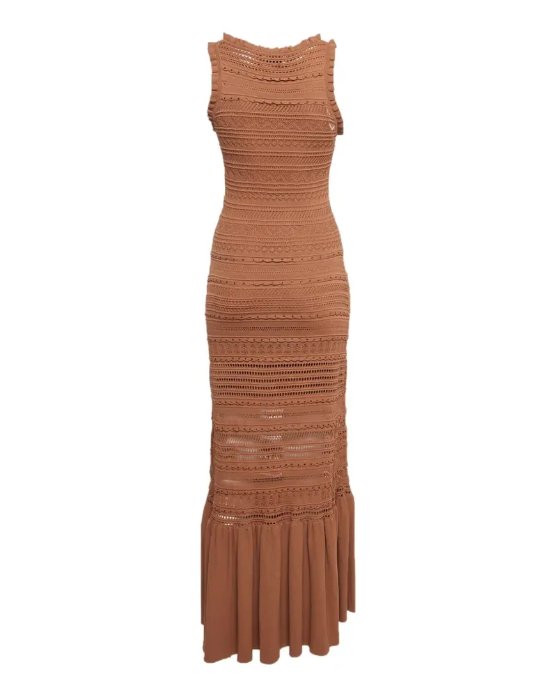 Sandro open-knit sleeveless maxi dress - Braun Braun