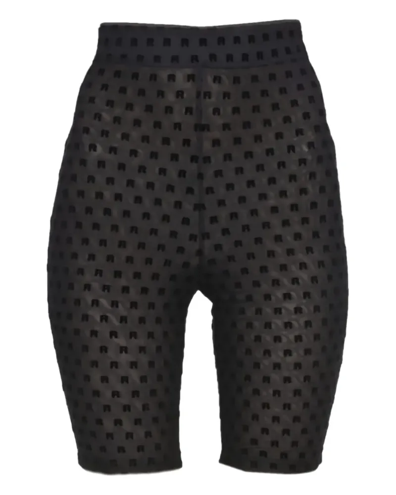 ROTATE Birger Christensen Shorts mit Logo-Muster - Schwarz Schwarz