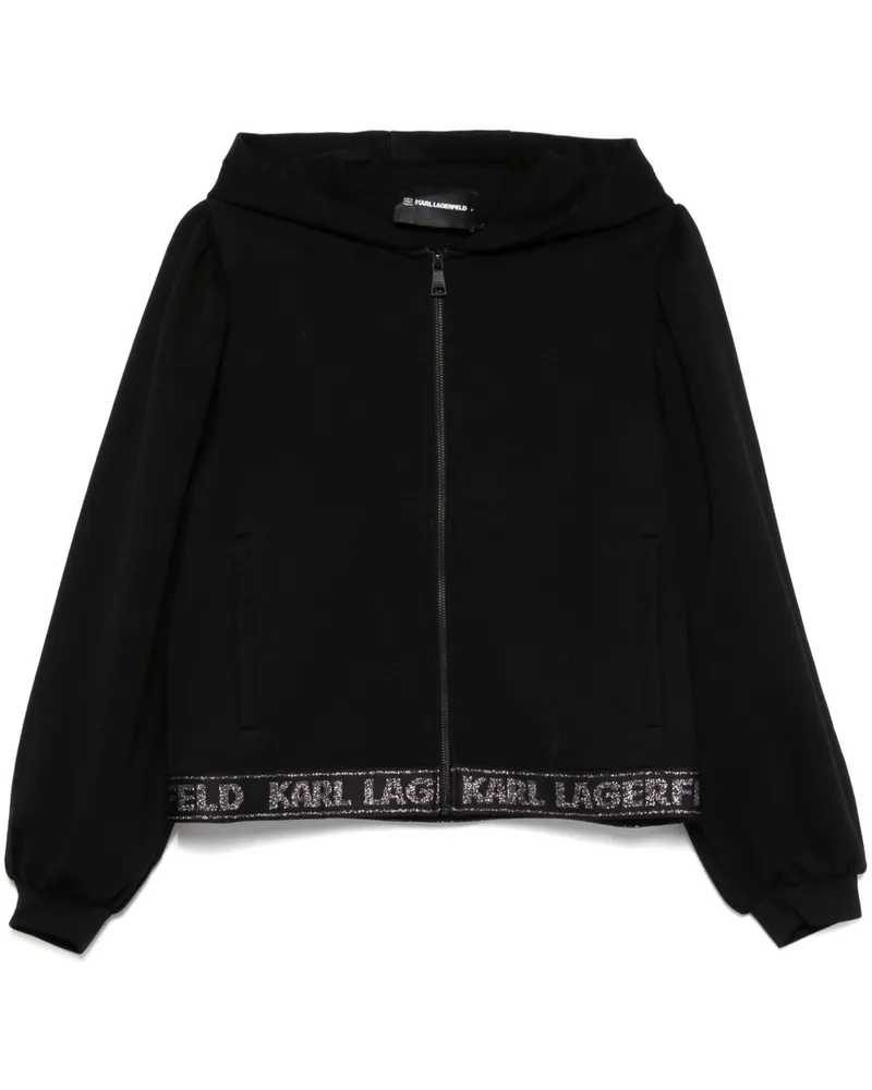 Karl Lagerfeld Hoodie mit Glitter-Logo - Schwarz Schwarz