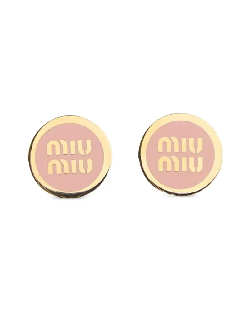 Miu Miu Ohrringe mit Logo - Gold Gold