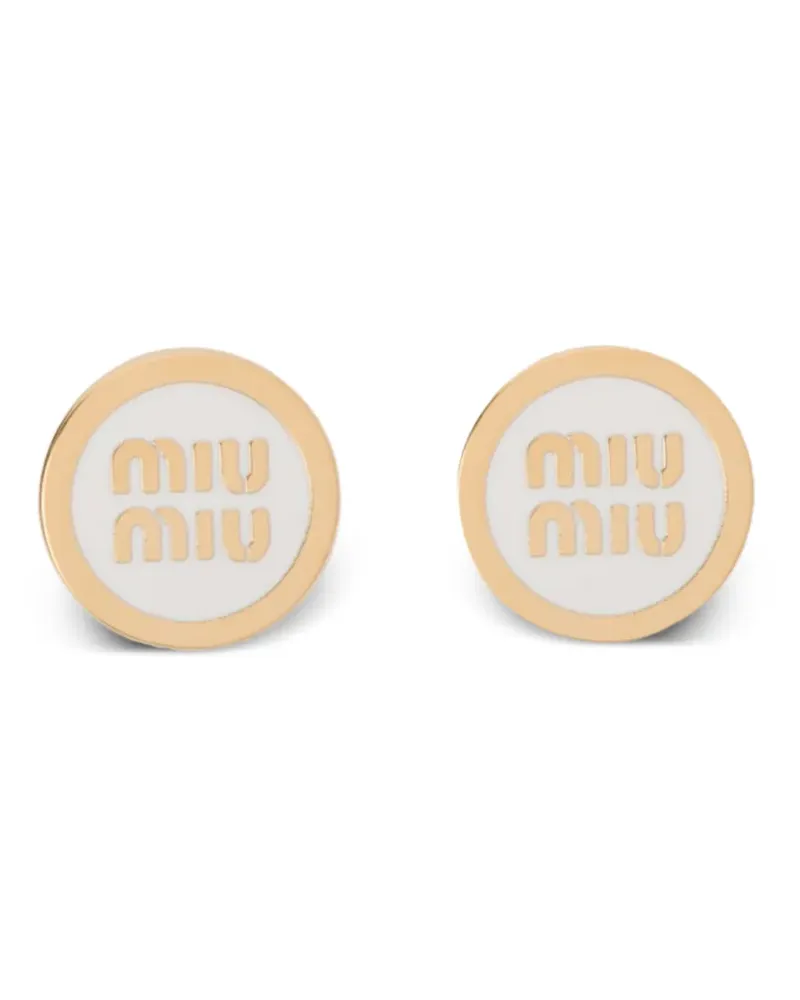 Miu Miu Ohrringe mit Logo - Gold Gold