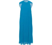 Faltenkleid mit drapierten Schultern - Blau