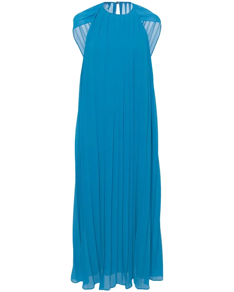 Semicouture Faltenkleid mit drapierten Schultern - Blau Blau