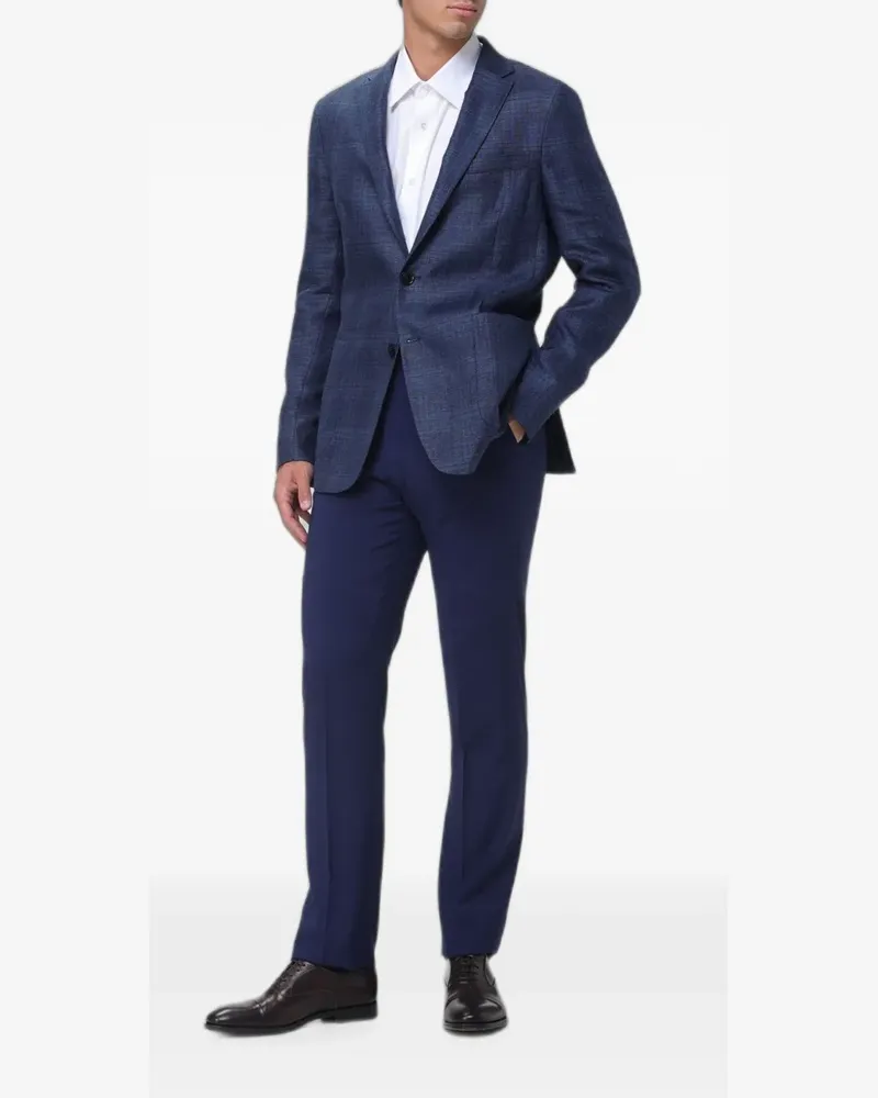 Ermenegildo Zegna check-pattern single-breasted blazer - Blau Blau