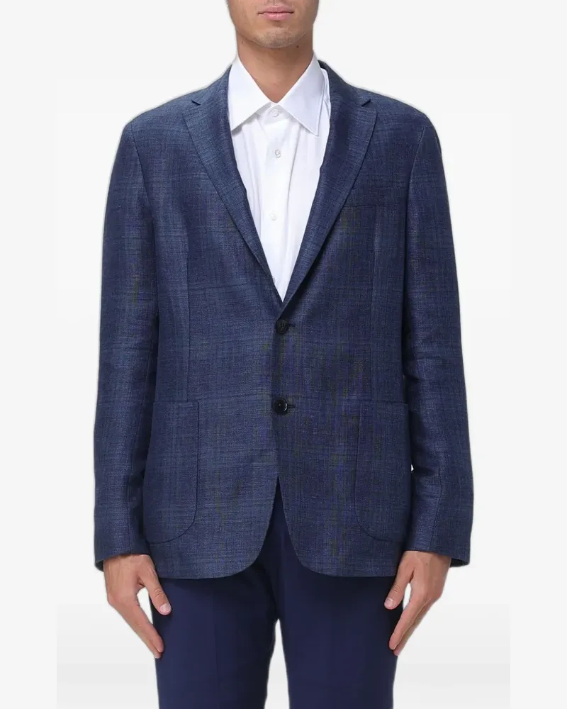 Ermenegildo Zegna check-pattern single-breasted blazer - Blau Blau