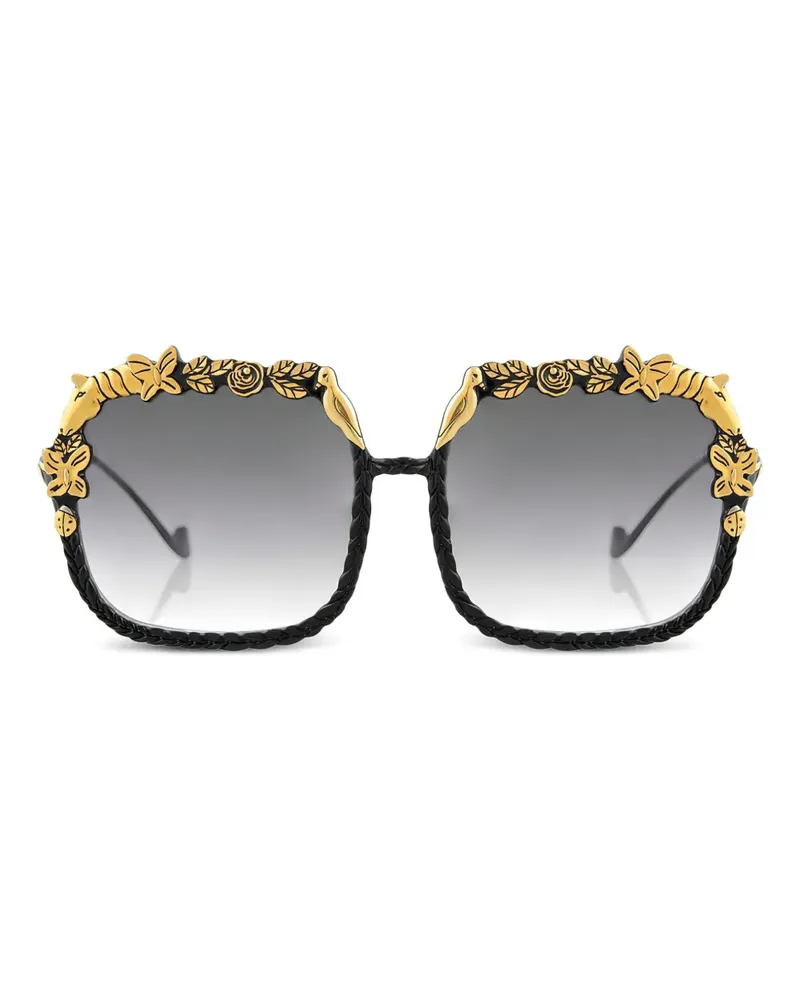 Anna-Karin Karlsson The Garden Sonnenbrille mit eckigem Gestell - Schwarz Schwarz