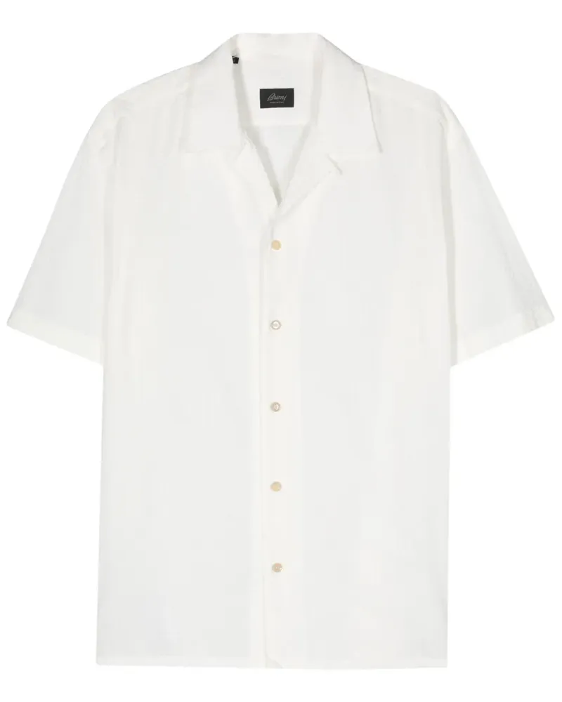 Brioni Seersucker-Hemd aus Baumwolle - Weiß Weiß