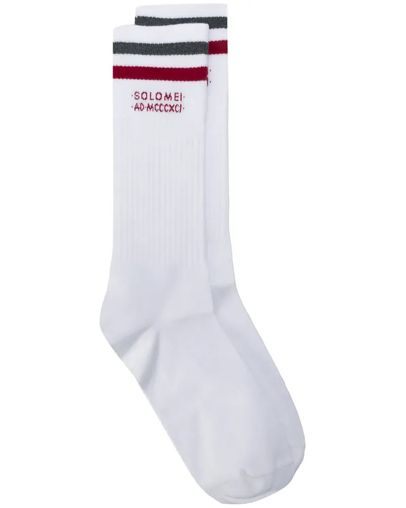 Brunello Cucinelli Socken mit Kontraststreifen - Weiß Weiß