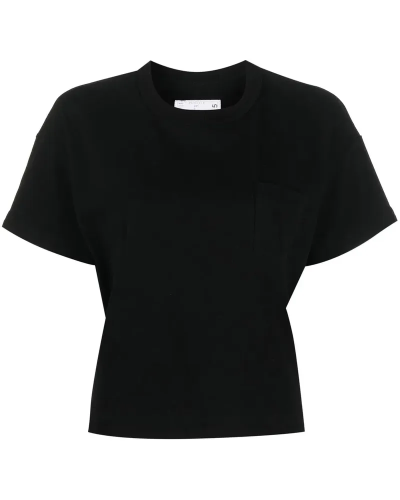 Sacai T-Shirt mit rundem Ausschnitt - Schwarz Schwarz