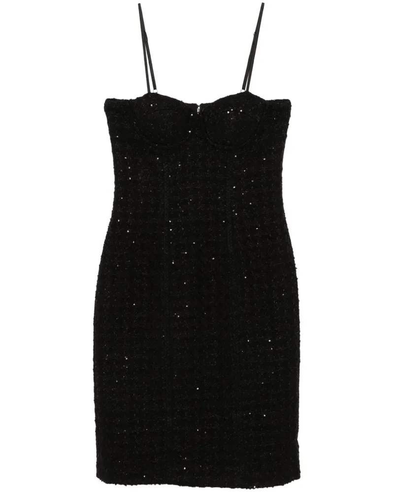 ROTATE Birger Christensen Midikleid mit Pailletten - Schwarz Schwarz