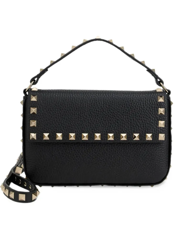 Valentino Garavani Rockstud Clutch aus gekörntem Kalbsleder - Schwarz Schwarz