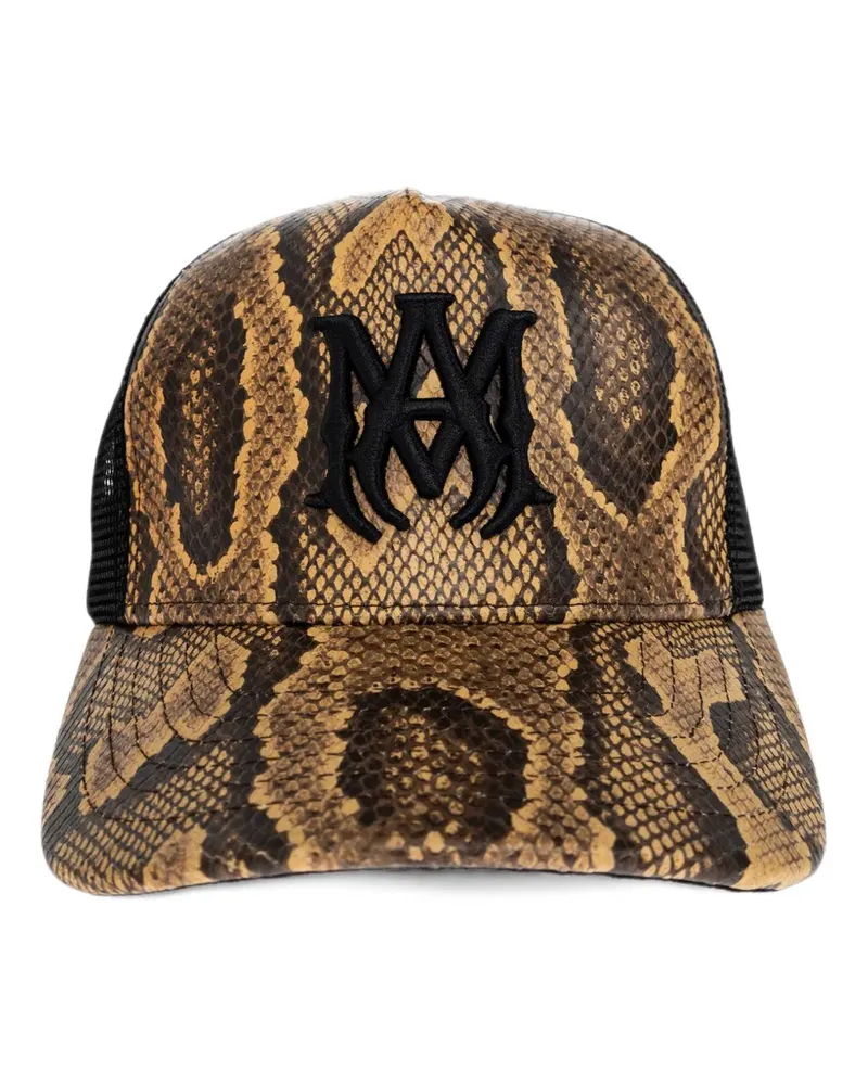 Amiri snake-effect logo-patch baseball cap - Braun Braun