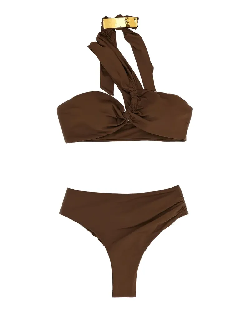 Elisabetta Franchi tie jewel bikini - Braun Braun
