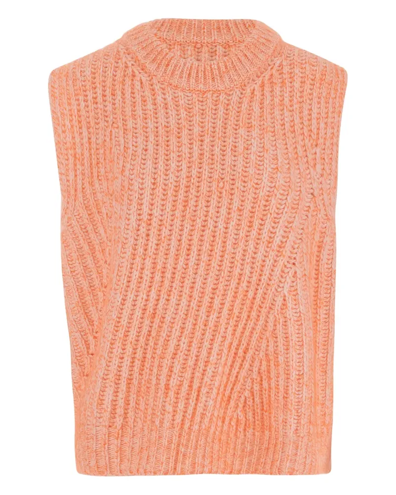Sa Su Phi Gerippter Pullunder mit rundem Ausschnitt - Orange Orange