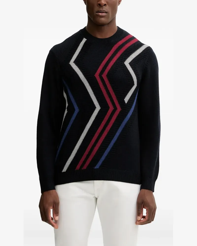 Armani Exchange zigzag-pattern sweater - Schwarz Schwarz