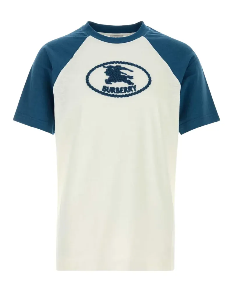 Burberry logo-embroidered raglan-sleeves T-shirt - Weiß Weiß