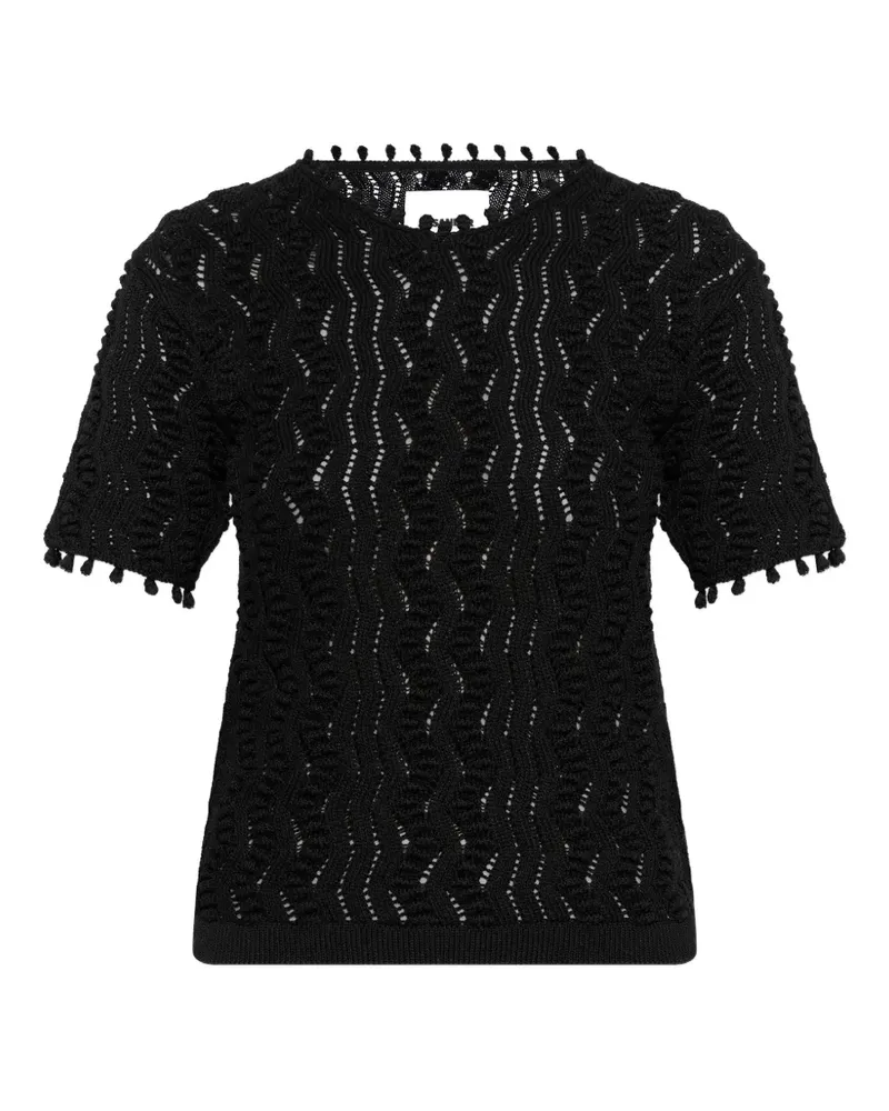 Jil Sander pompom-trim top - Schwarz Schwarz