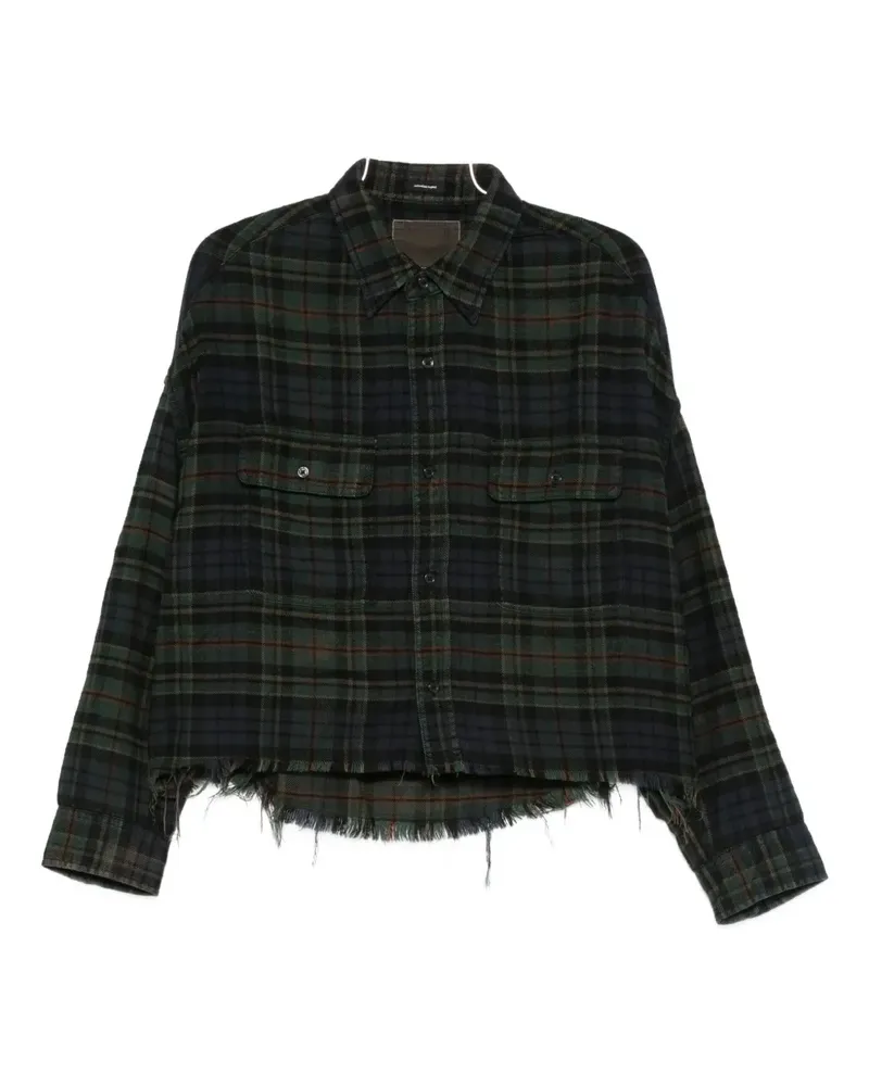 R13 frayed plaid shirt - Grün Grün