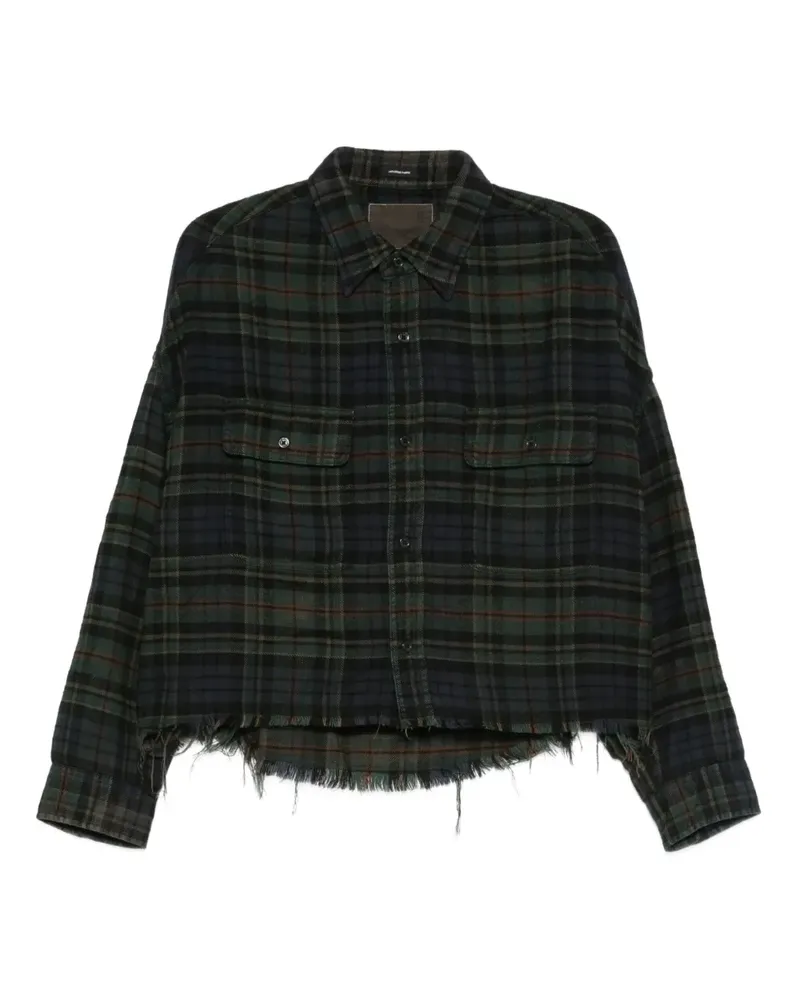 R13 frayed plaid shirt - Grün Grün