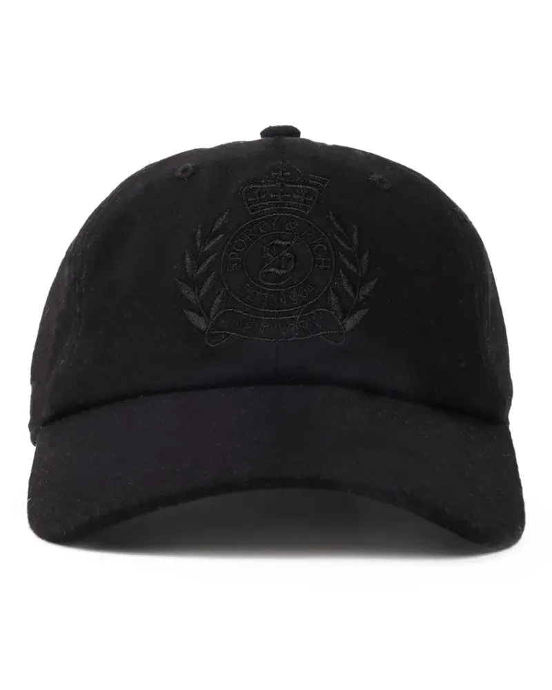 SPORTY & RICH Baseballkappe mit NY Crest-Stickerei - Schwarz Schwarz