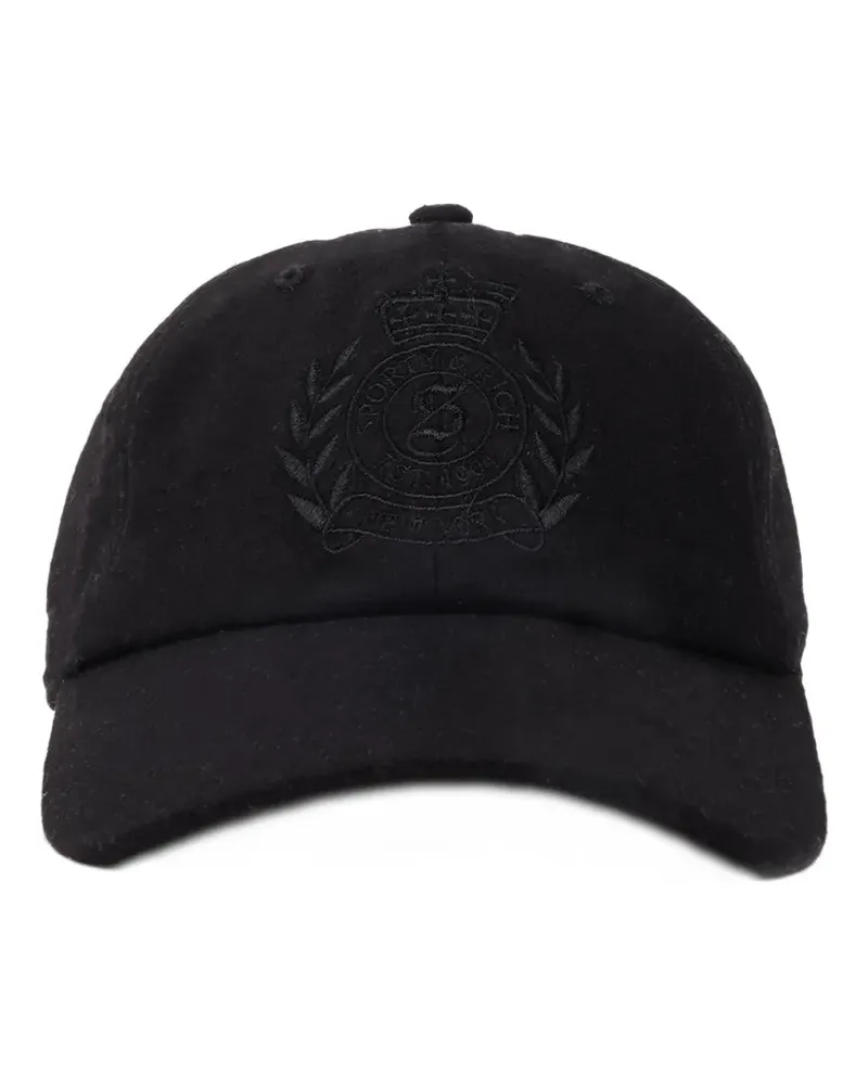 SPORTY & RICH NY crest wool embroidered cap - Schwarz Schwarz