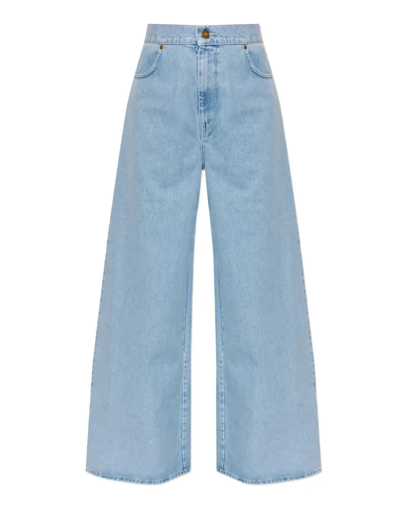 Max Mara Jeans mit weitem Bein - Blau Blau